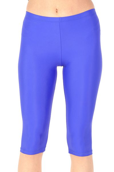vawensea Women's Lycra Knee Length Sea Pool Swimming Tights Sax Blue