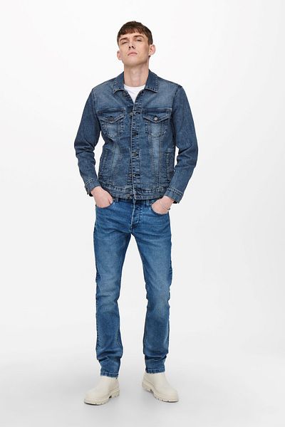 Only & Sons Jachetă de blugi pentru bărbați Only&sons Onscome Trucker Blue 22020757