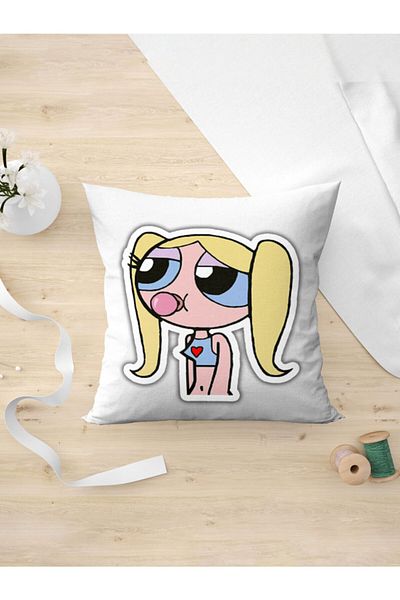Panorama Ajans Powerpuff Girls Preppy Design Sticker Pillow Case