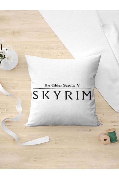 Panorama Ajans Θήκη μαξιλαριού με λογότυπο παιχνιδιών Skyrim