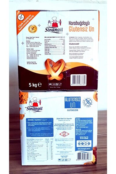 Sinangil Glutensiz Un Seti 2'li Set Karabuğdaylı Ve Glutensiz 5 Kg 2 Adet