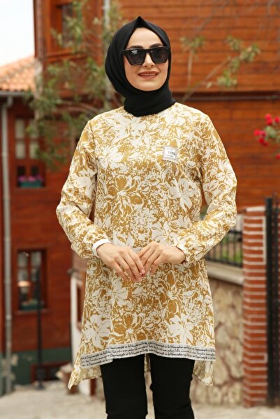Feiza Collection Çiçekli Tunik - Sarı