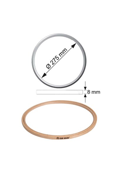 Şirin Kasnak 275 мм круглий дерев'яний обруч з вишивкою - товщина 8 мм - без гвинтів 201/10