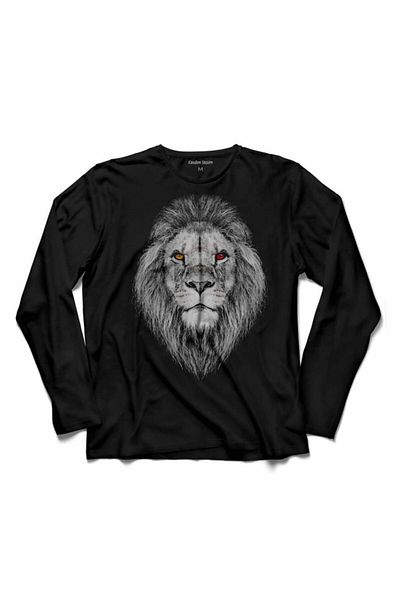 Kendim Seçtim Tricou cu mânecă lungă, capul de leu, regele animalelor