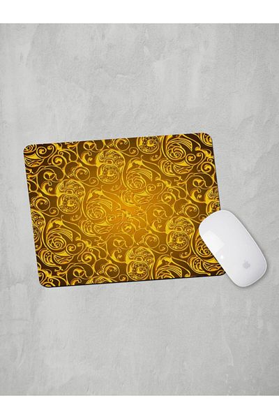 Panorama Ajans Mouse Pad cu model de marcă celebră cu design auriu