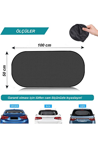 Ankanorm Araç Arka Ve Yan Camlar Için Vantuzlu Güneşlik Perde Seti Araç Perdesi (3'lü Set)