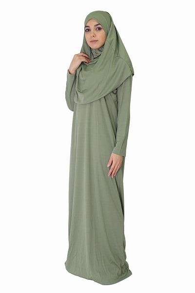 ZEHRANAZ NAMAZ ELBİSESİ Light Khaki Non-Zipper Prayer Dress