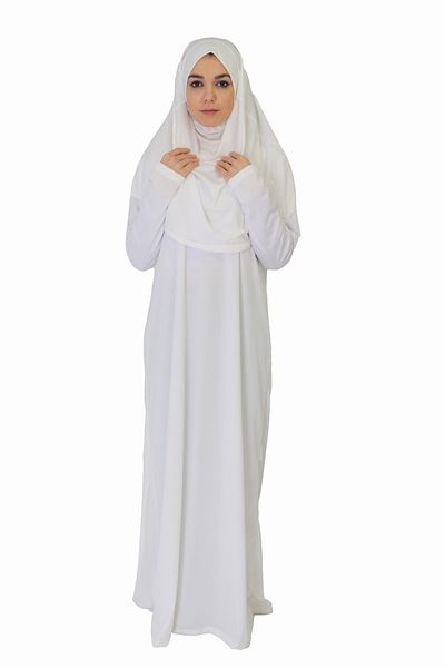 ZEHRANAZ NAMAZ ELBİSESİ White Non-Zipper Prayer Dress