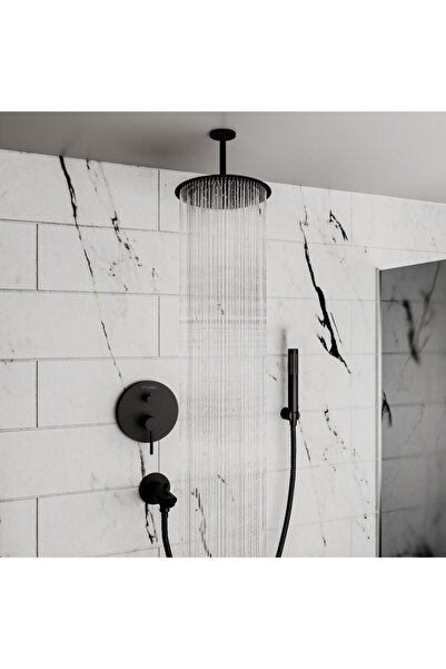Fause Ankastre Duş Seti Tavandan Adonis Siyah Fau105-b