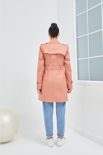 Wazze Çubuk Düğme Kapamalı Trençkot