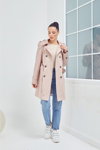 Wazze Çubuk Düğme Kapamalı Trençkot