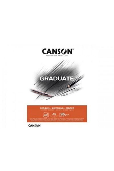 Canson A5 Sketch Notebook - 96 GR 40 Sheet Graduate Sketch Block