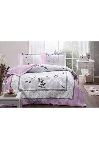 Özdilek Camelia Four Season Quilted Duvet Cover Set Double Gray