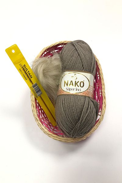 NAKO Super Pearl Thread, Pompom and Crochet Set