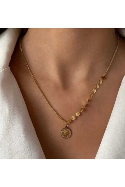 YUGENCONCEPT قلادة إليزابيث ميدالية من الفولاذ