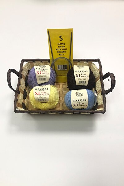 Gazzal Xl Baby Cotton Ip Ve Misinalı Şiş Seti