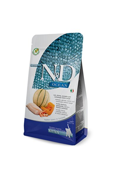 N&D Ocean Morina, Balkabağı Karides Kavun Kitten Yavru Kedi Maması 1,5 kg