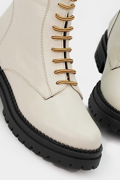 TUNAELLİ Kadın Bej Hakiki Deri 36-41 Numara Bot & Bootie