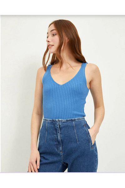 LC Waikiki Lcw Vision Pulover de damă, fără mâneci, cu decolteu în V