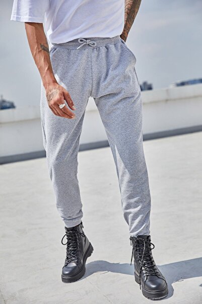 All in Men Men's Gray Slim Fit Sweatpants