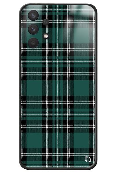 WANNA PROTECT Samsung A32 Plaid Fabric Premium Patterned Glossy Phone Case