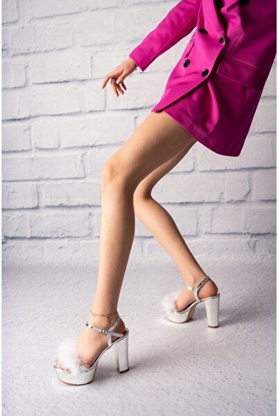 Diardi Silver Women's Platform Evening Dress Shoes