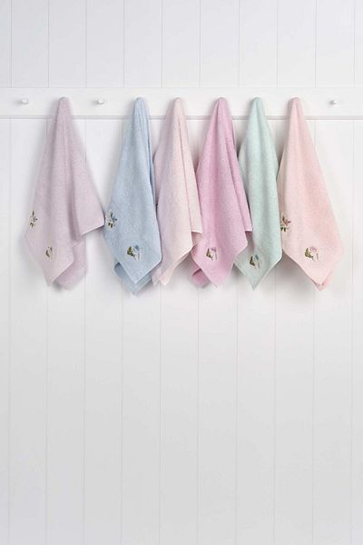 Fiesta 6-Piece Gülşah Butterfly Embroidered Soft Towel Set