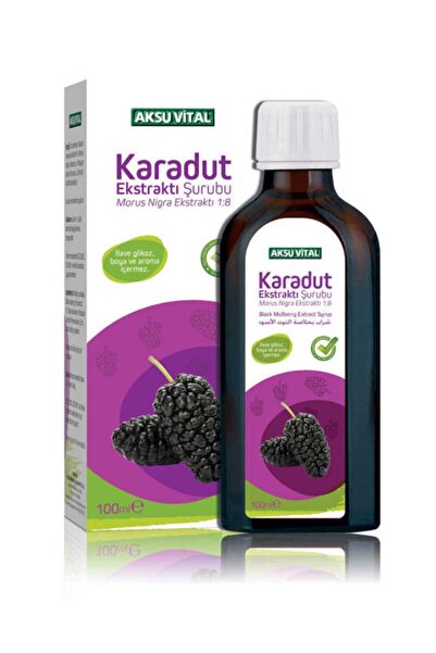 Aksu Vital Karadut Ekstraktlı Şurup 100 ml Katkısız %100 Doğal