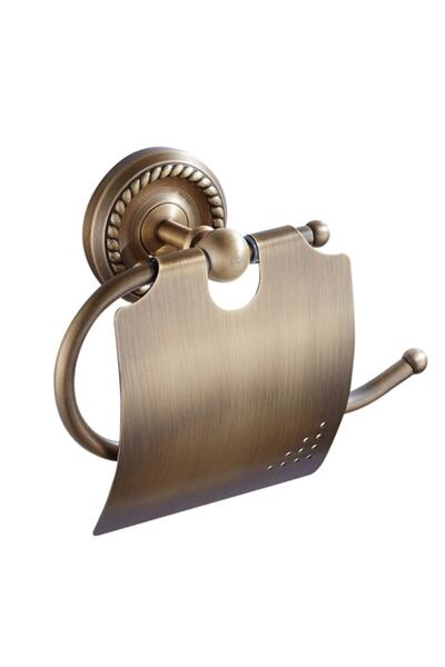 Fause Covered Toilet Paper Holder Vintage Antique Brass