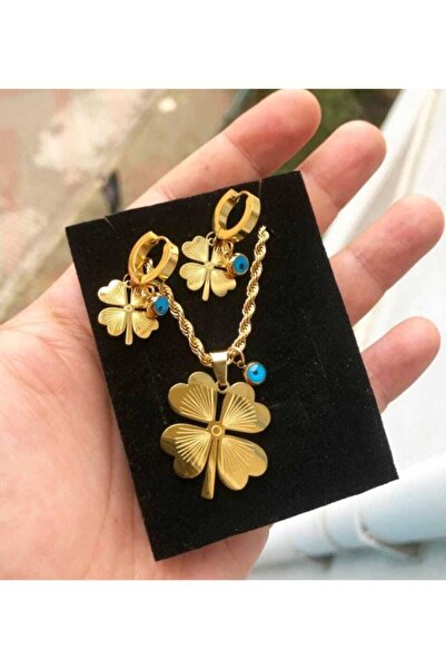 TAKI TASARIM Yonca Kolye Küpe Seti