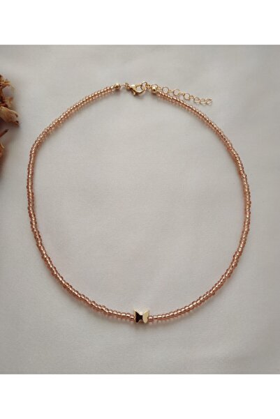 Nuvole Bianche Accessory Kelebekli Kehribar Renkli Boncuk Kolye