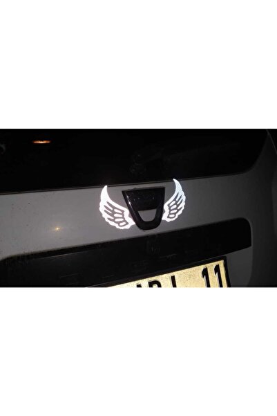 ÖZKAŞ Beyaz Melek Kanadı Logo Reflektörlü Işıldak Yapıştırma