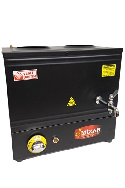 Mizan Çift Demlik 20 Lt. Pleytsiz Çay Kazanı - Elektrikli Siyah Kahveci Ocağı
