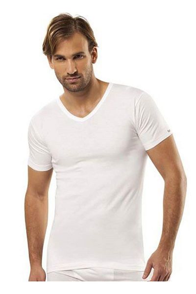 Jiber Men's 3-Piece White V-Neck Half Sleeve Undershirt Athlete 105