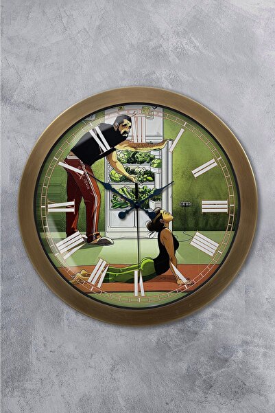 Platin Saat ساعة حائط معدنية عتيقة مقاس 36 سم