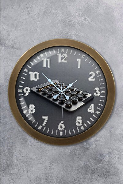 Platin Saat Gift 36 cm Antique Metal Accountant Wall Clock