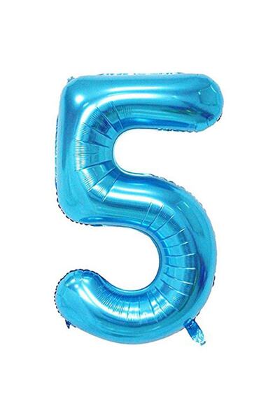 PARTİSERÜVENİ بالون فويل أزرق اللون 5 أرقام 40 بوصة (100 سم)