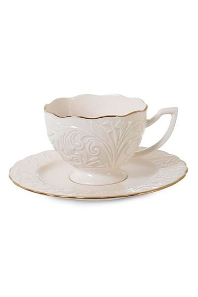 Eren Çini Seramiği Silk 2-Person 4-Piece Porcelain Tea Nescafe Cup Set