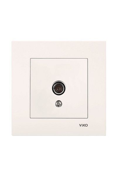 VİKO Karre TV Socket F Connector Terminated - Frame Included - Cream