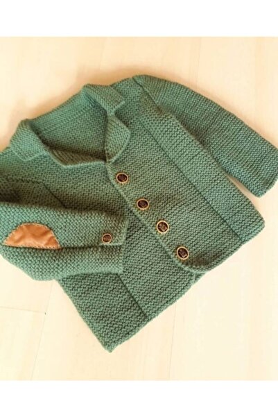 Tozpembebaby Green Knitted Blazer Jacket