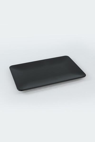 Keramika Matte Black Boat Plate 33X21 cm 2 Pieces