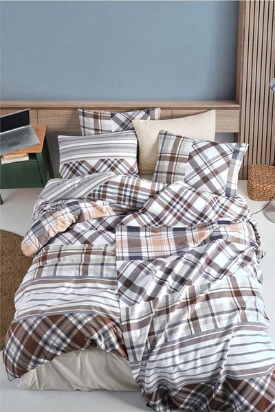 Cotton Life Комплект одеяла с двоен щампован цвят Nero Brown