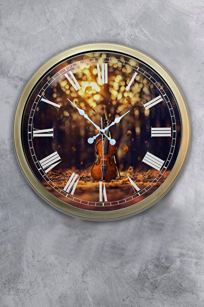 Kasva Concept ساعة حائط هدية تشيلو معدنية عتيقة مقاس 40 سم