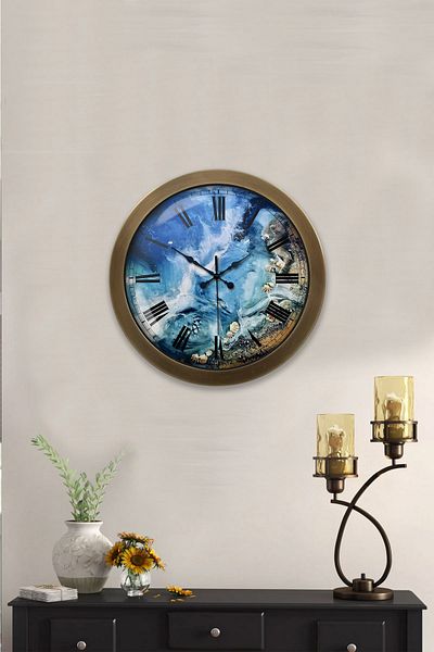 Kasva Concept 36 cm Tumbled Metal Sea Wall Clock