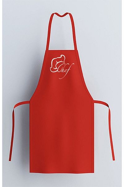 enmalife Chef Printed Red Kitchen Apron