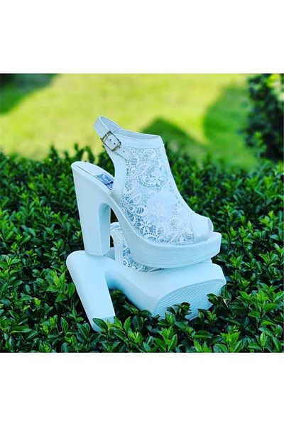 Ayakkabı Tutkusu Stilo ® Sandale cu toc Pantofi de mireasa din dantela 14cm