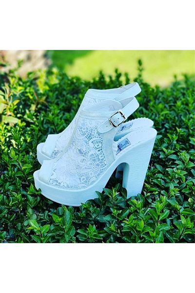 Ayakkabı Tutkusu Stilo ® Sandale cu toc Pantofi de mireasa din dantela 14cm
