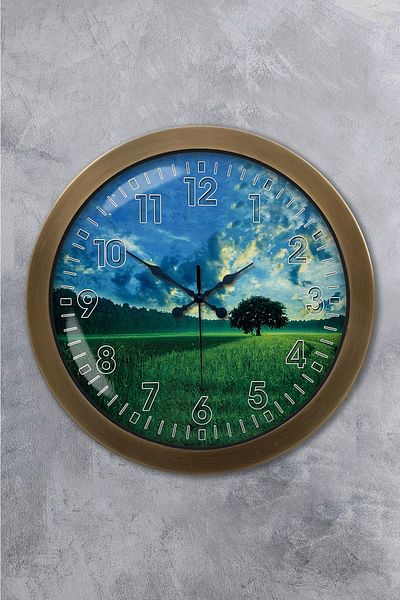 Kasva Concept 36 cm Tumbled Metal Natural Life Wall Clock