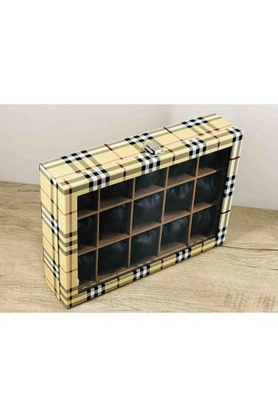 Kelepir Fırsatlar Black Padded Handmade Burberrys Yellow Wristwatch Jewelry Box That You Can Put 15 Different Watches