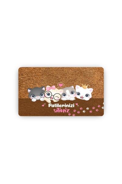 Uygur Home Yavru Kedicikler Temalı Coco Görünümlü Dekoratif Kapı Önü Ve Iç Mekan Paspası